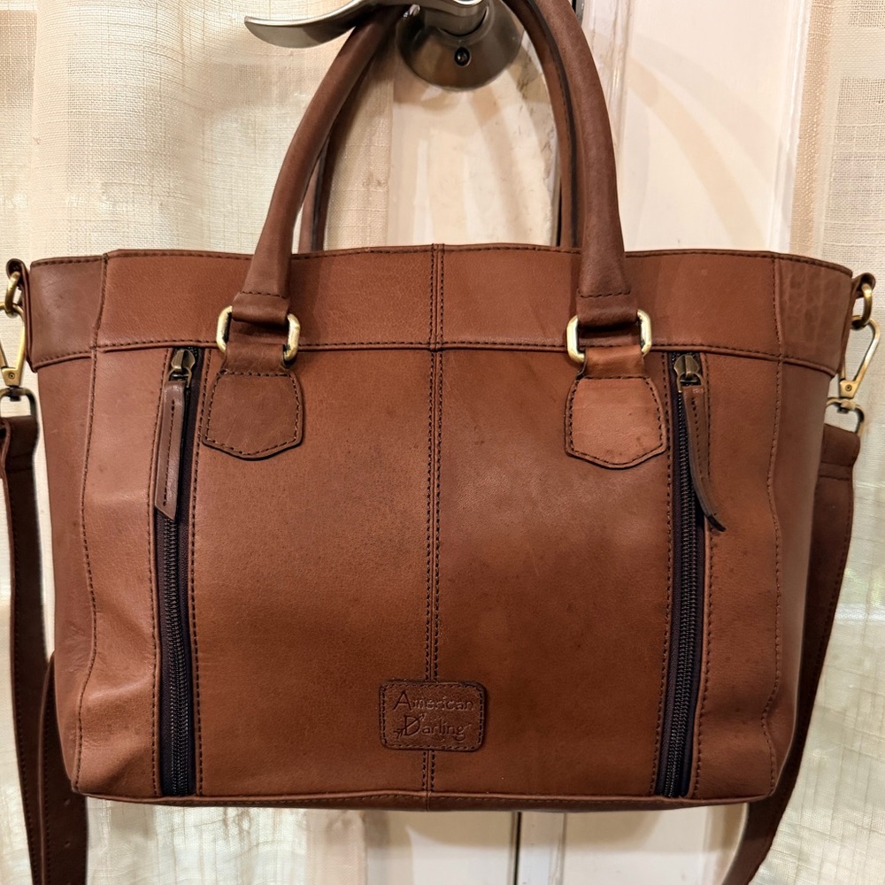 American Darling Brown Woven Leather Tote - Picture 3 of 10